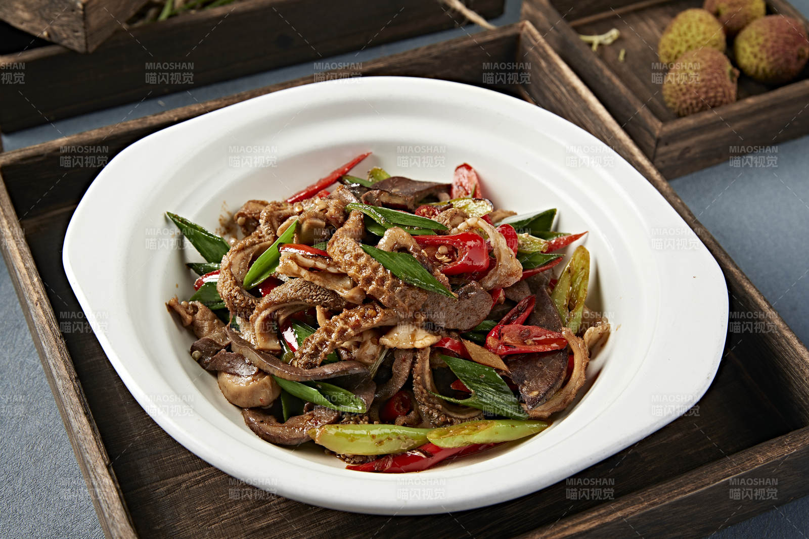 杭椒蒜苗辣炒羊杂图片