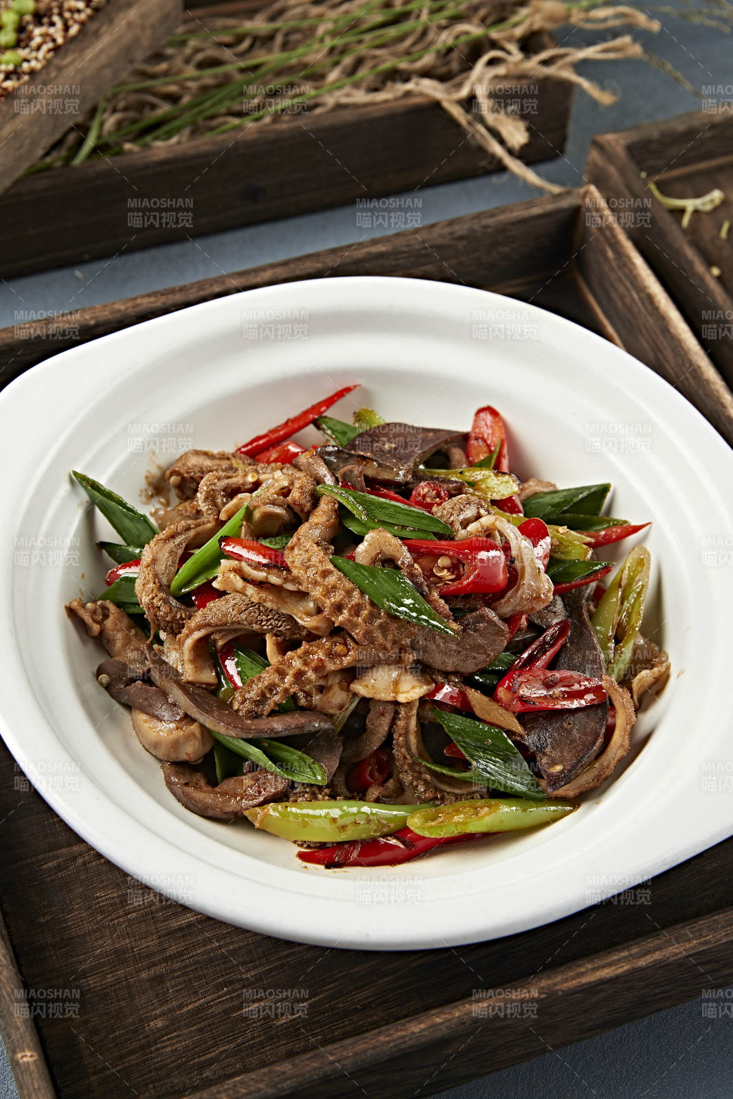 杭椒蒜苗辣炒羊杂图片