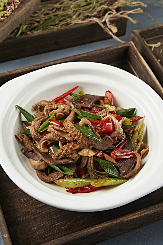 杭椒蒜苗辣炒羊杂图片