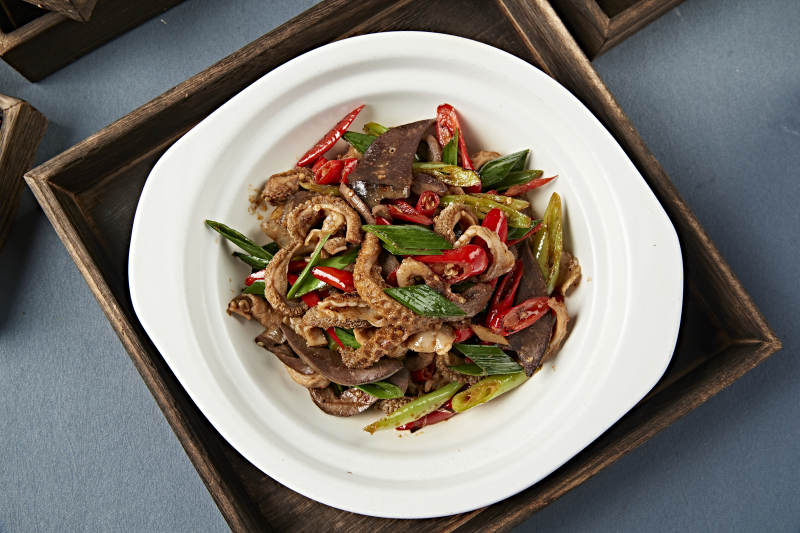 杭椒蒜苗辣炒羊杂图片