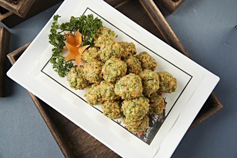 香炸野菜海米猫头丸子图片