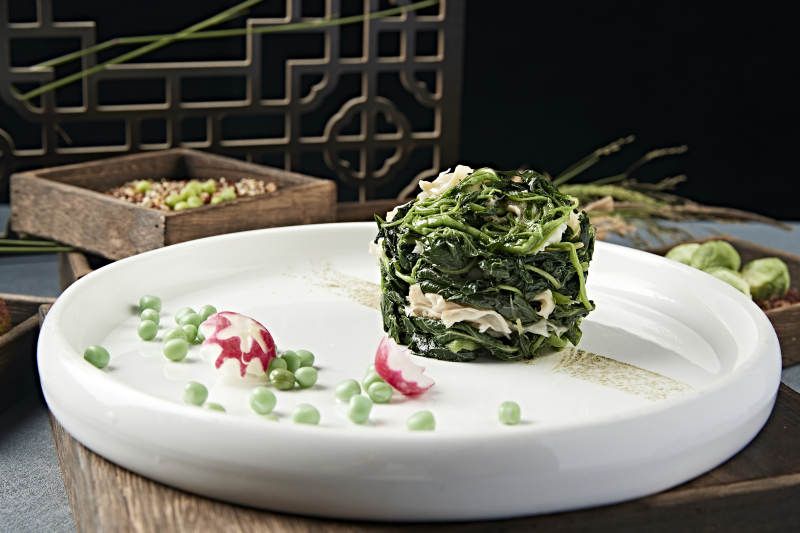 扇贝裙边肉菠菜墩图片