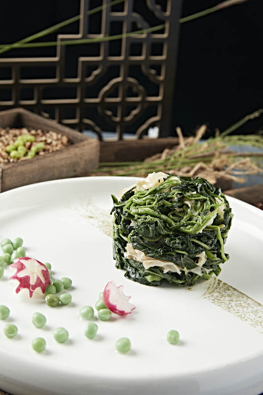 扇贝裙边肉菠菜墩图片