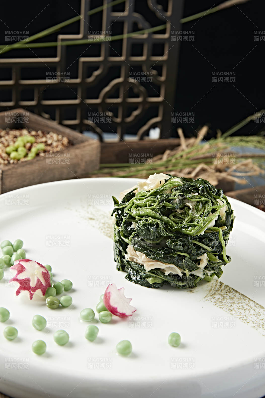 扇贝裙边肉菠菜墩图片