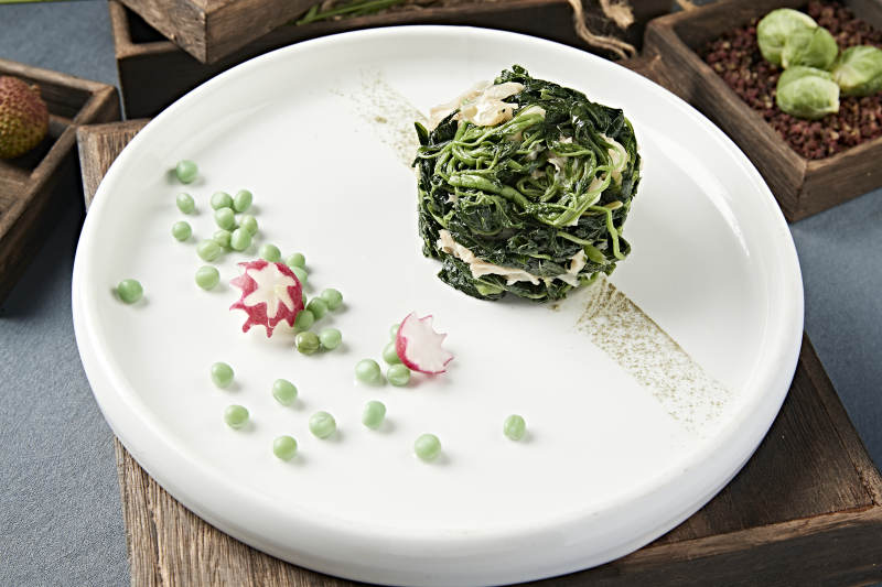 扇贝裙边肉菠菜墩图片