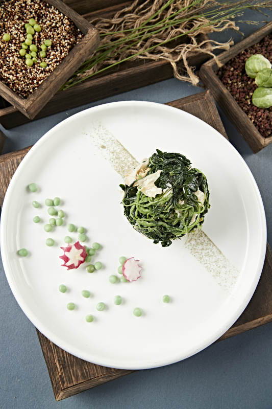 扇贝裙边肉菠菜墩图片