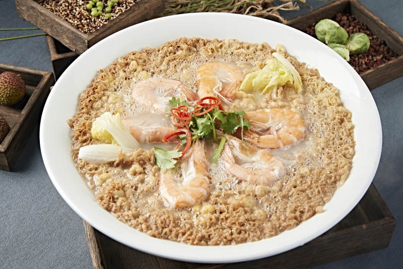 上汤炸蛋娃娃菜炖海鲜图片