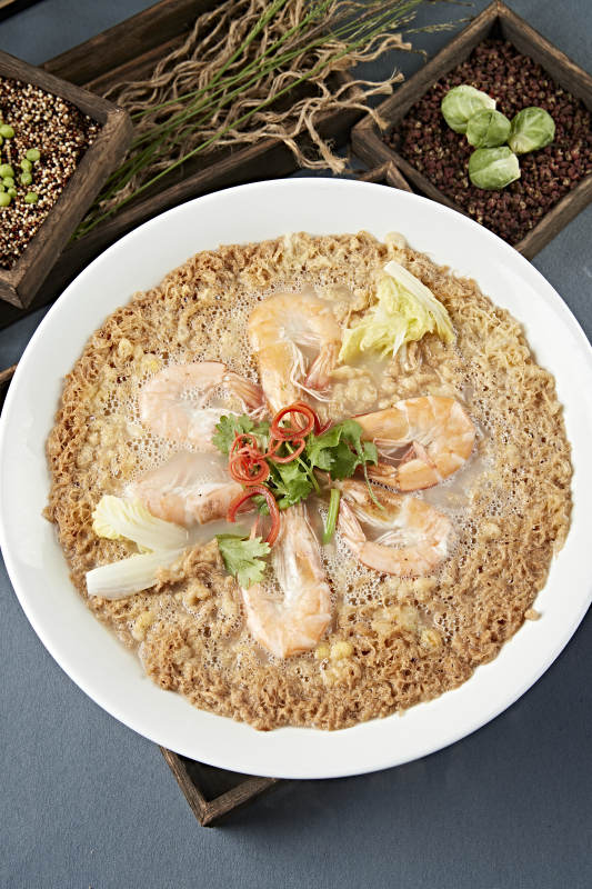 上汤炸蛋娃娃菜炖海鲜图片