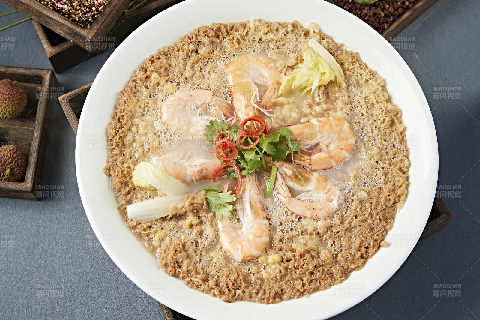 上汤炸蛋娃娃菜炖海鲜图片