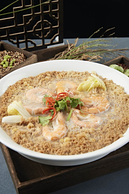 上汤炸蛋娃娃菜炖海鲜图片