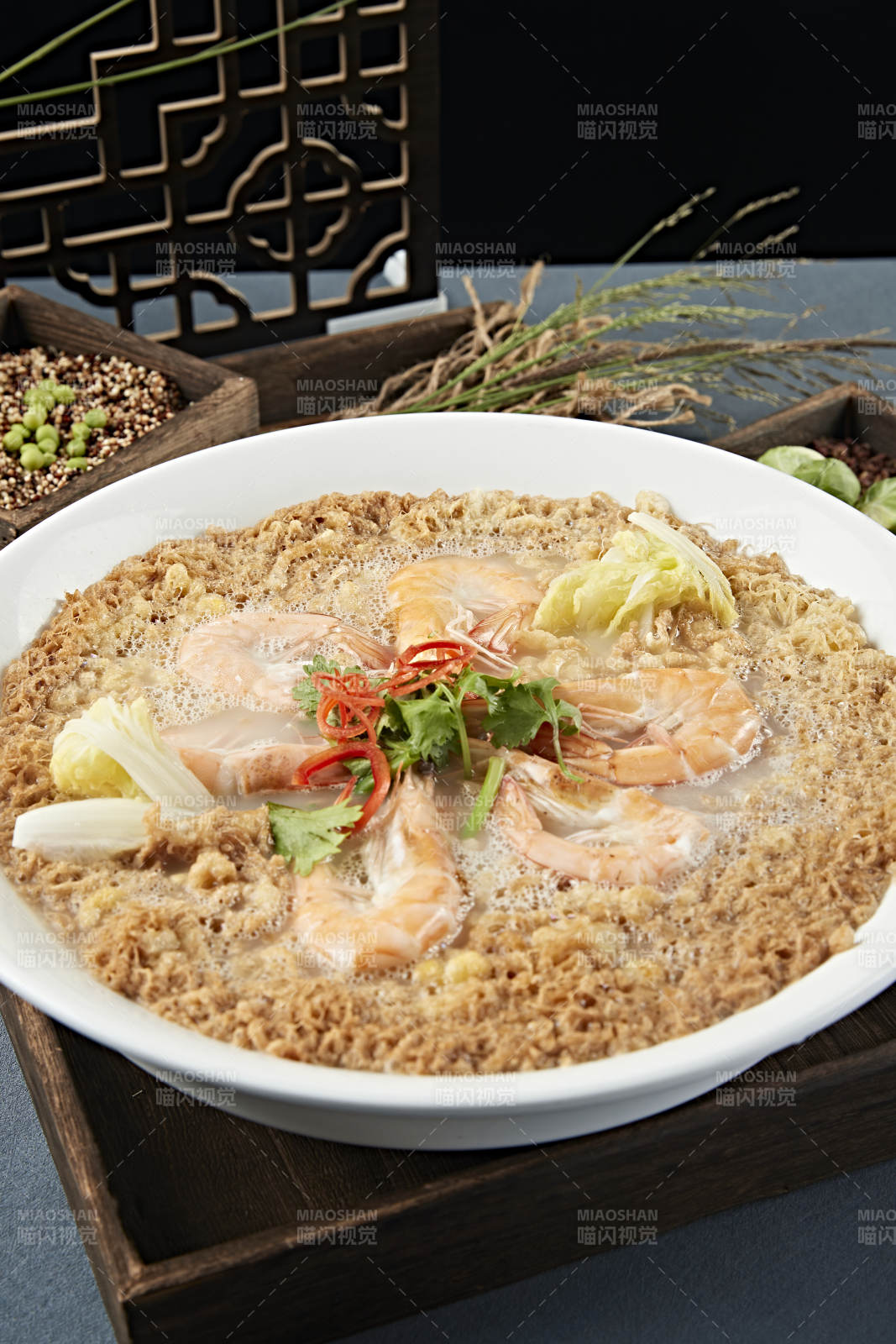 上汤炸蛋娃娃菜炖海鲜图片