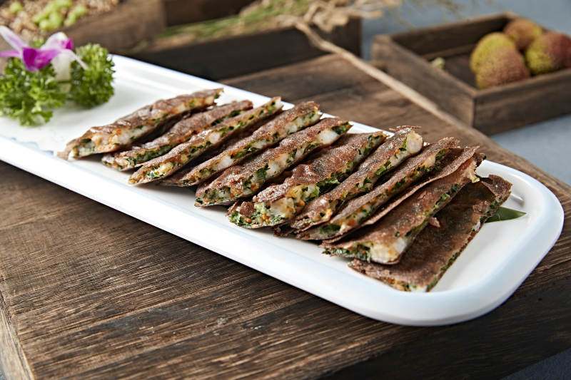 港式脆皮韭菜虾饼图片