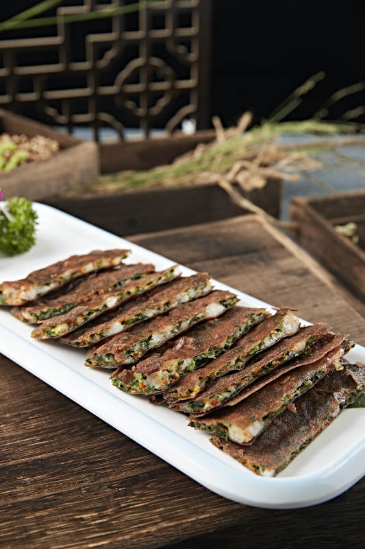 港式脆皮韭菜虾饼图片