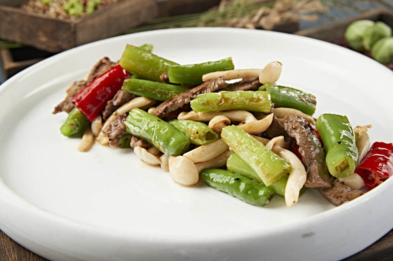杭椒海鲜菇小炒牛柳图片