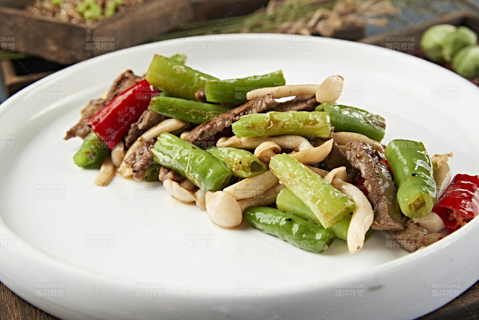 杭椒海鲜菇小炒牛柳图片