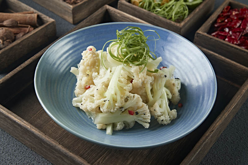 米椒白灼花椰菜菜花图片