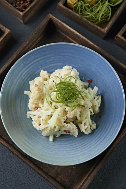 米椒白灼花椰菜菜花图片