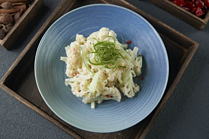 米椒白灼花椰菜菜花图片