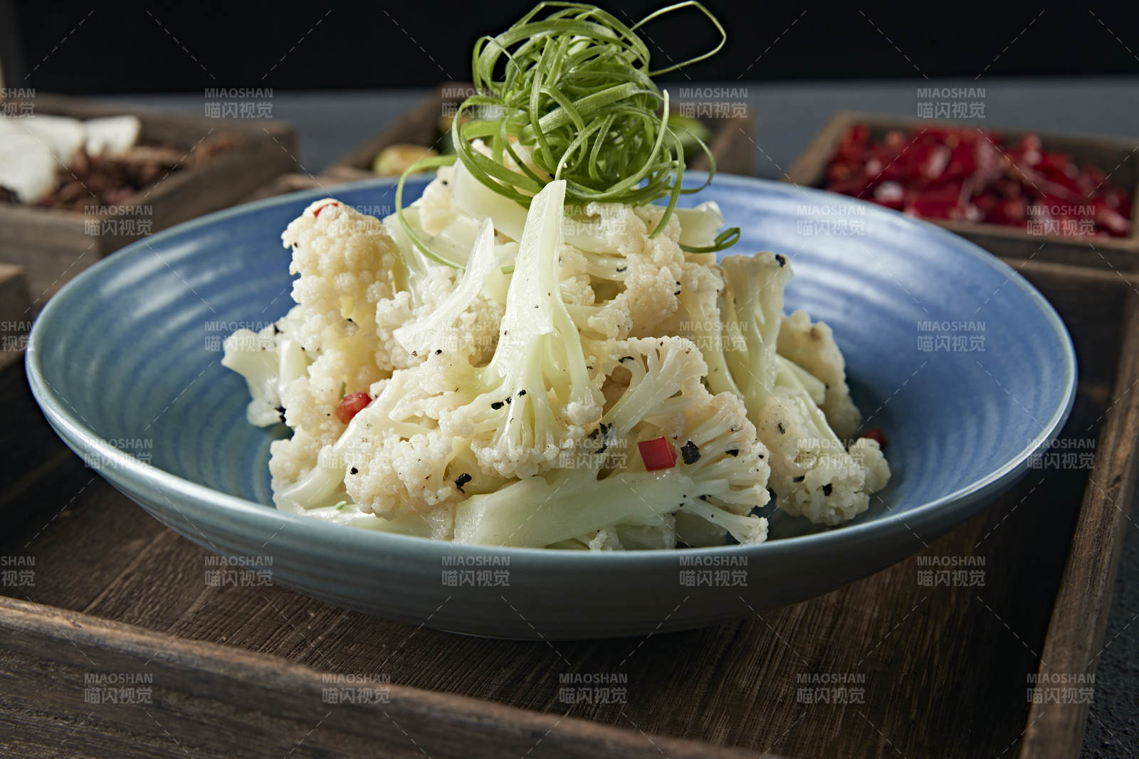 米椒白灼花椰菜菜花图片