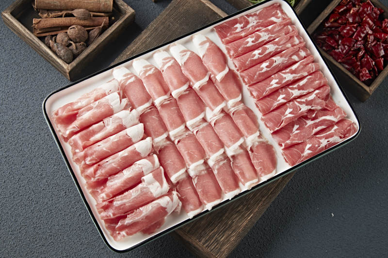 老北京涮肉食材草原肥羊肥牛肉卷图片