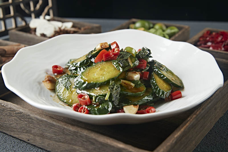 蒜子米椒炒黄瓜片图片