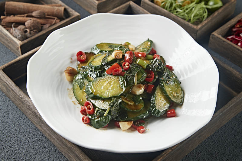 蒜子米椒炒黄瓜片图片