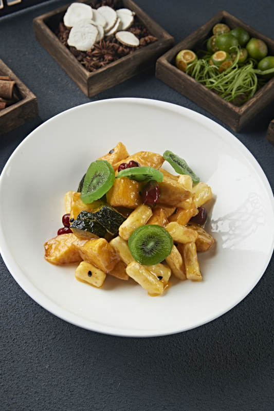 拔丝蜜饯 南瓜红薯香蕉山药蜜枣猕猴桃图片