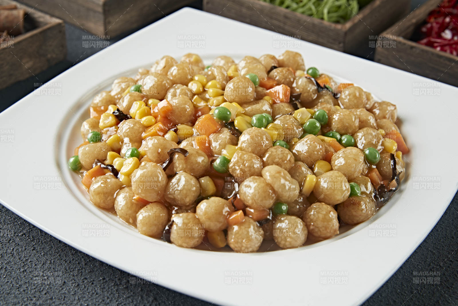 玉米青豆糖炒小麻团图片