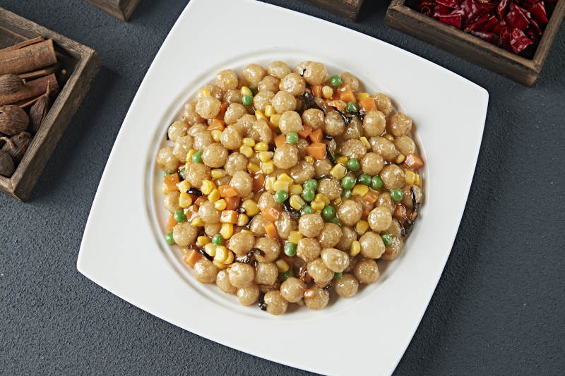 玉米青豆糖炒小麻团图片