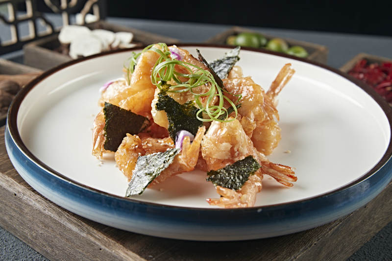 海苔糖醋开背深海大虾图片