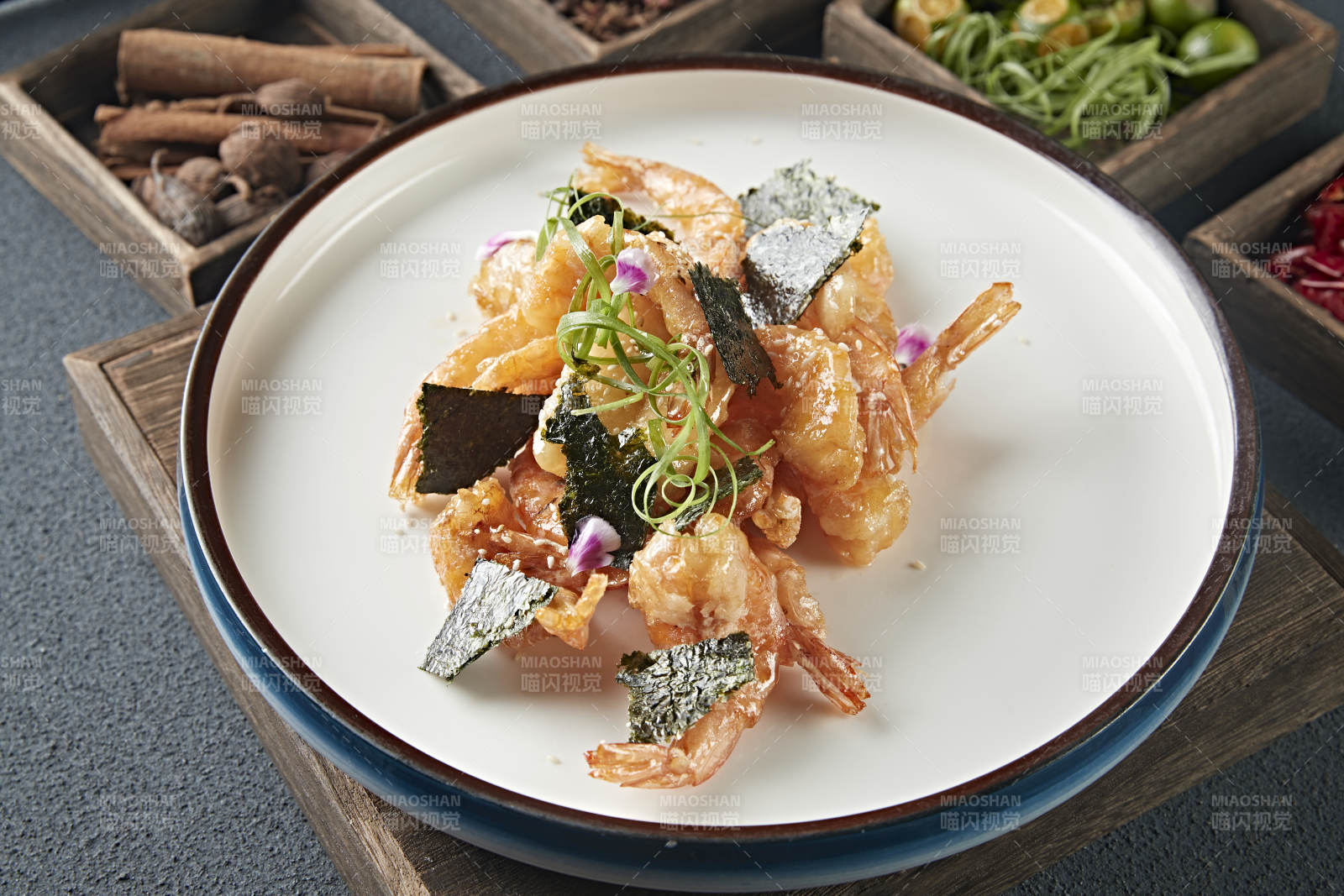 海苔糖醋开背深海大虾图片