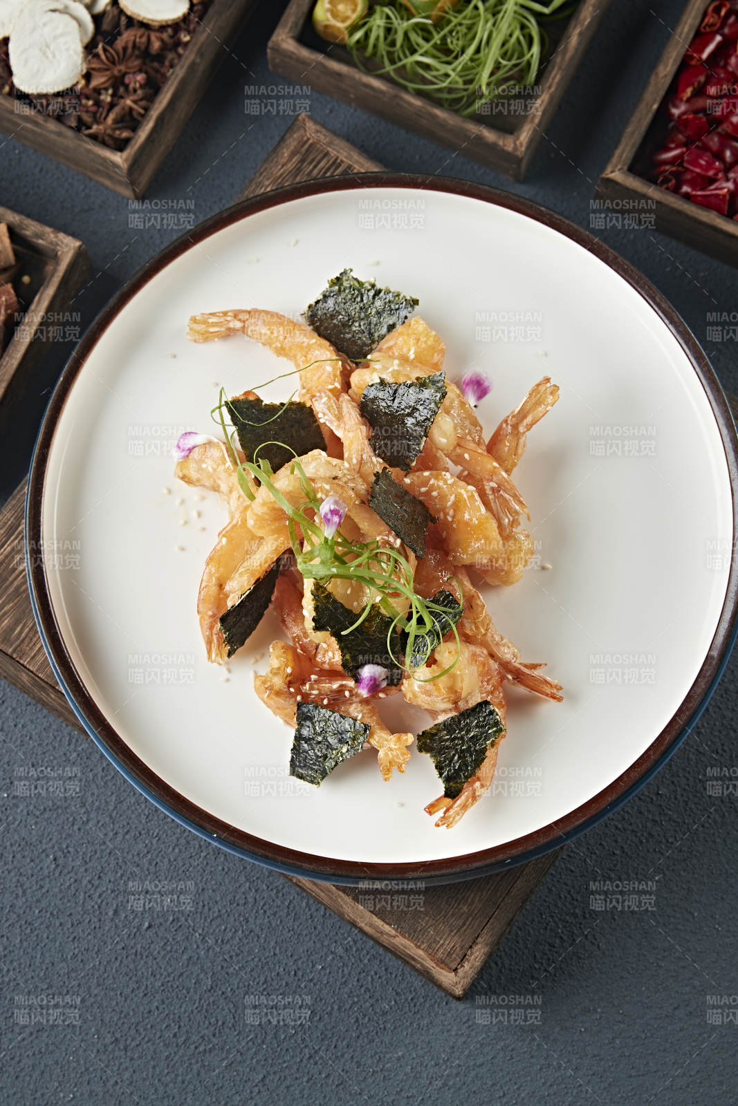 海苔糖醋开背深海大虾图片