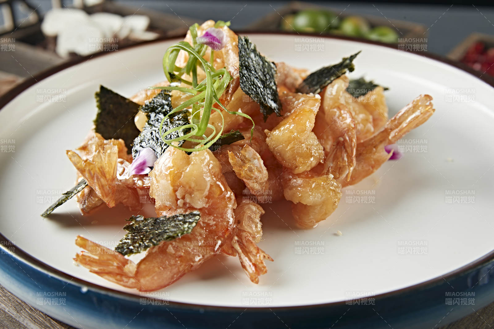 海苔糖醋开背深海大虾图片