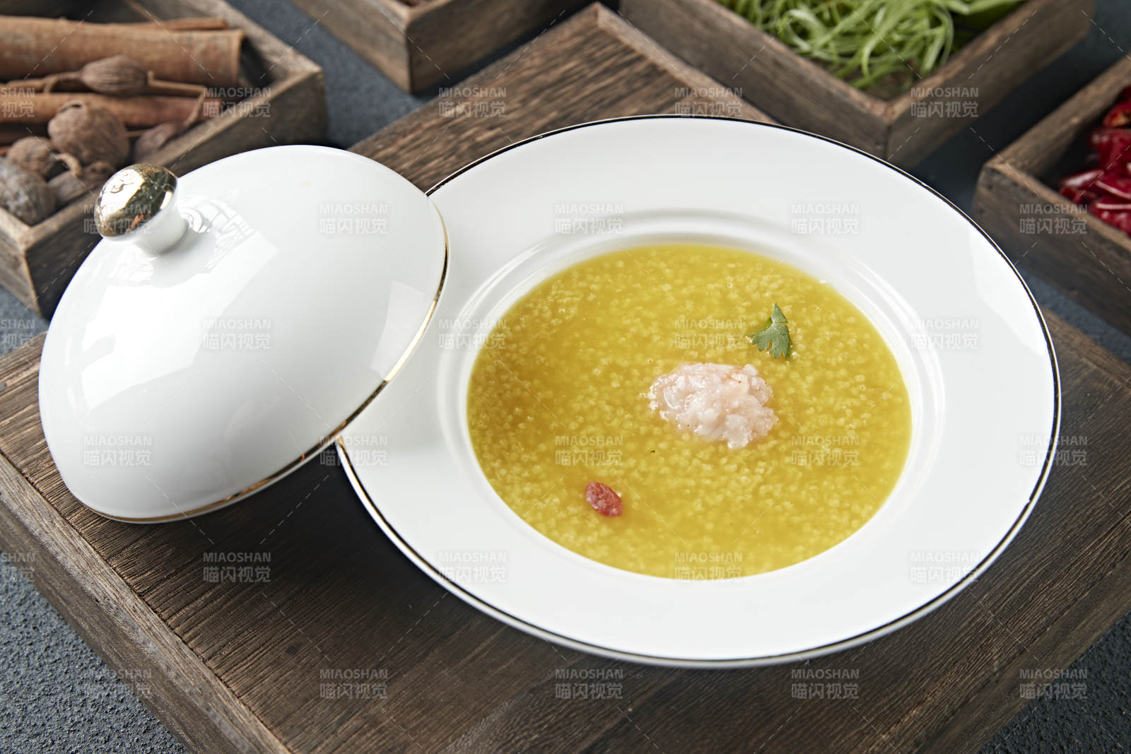 位菜 小米浓粥鲜虾球虾滑图片