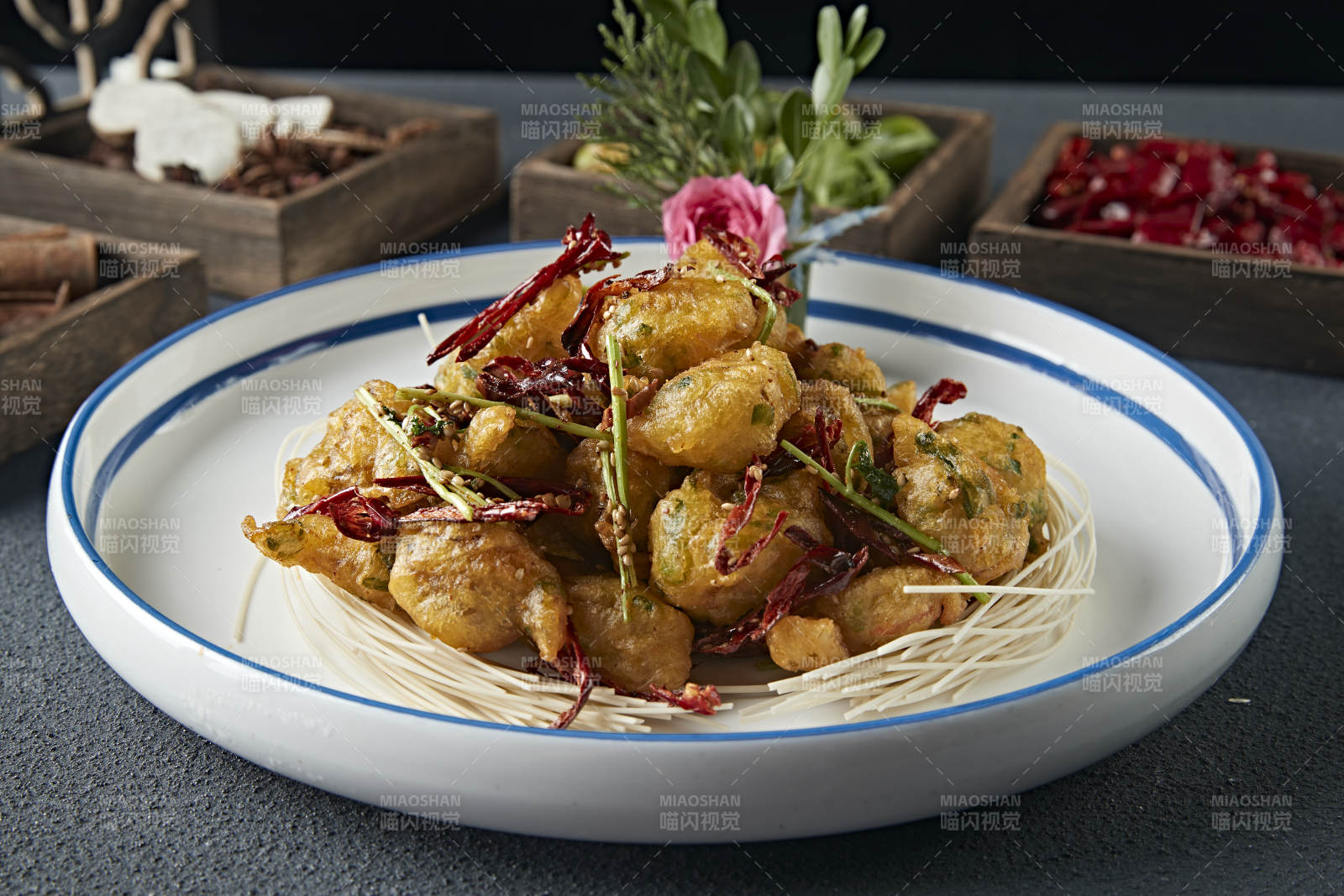 拖面干炸扇贝肉图片