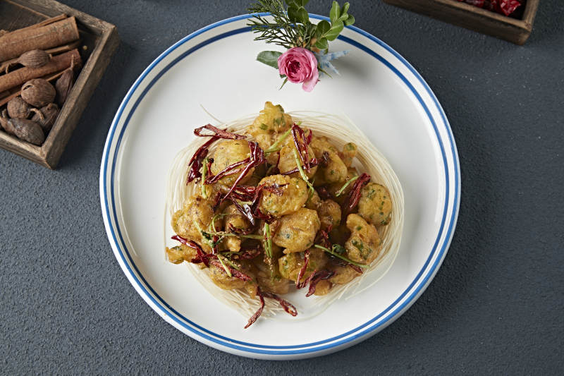 拖面干炸扇贝肉图片