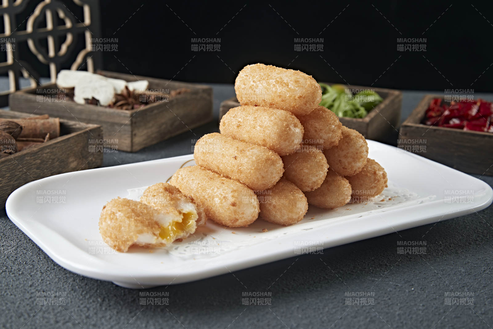 油炸奶黄糍粑图片