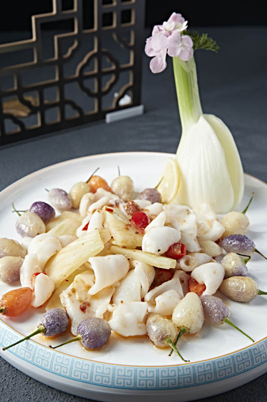 茴香头紫云辣椒烧花枝大鱿鱼身图片