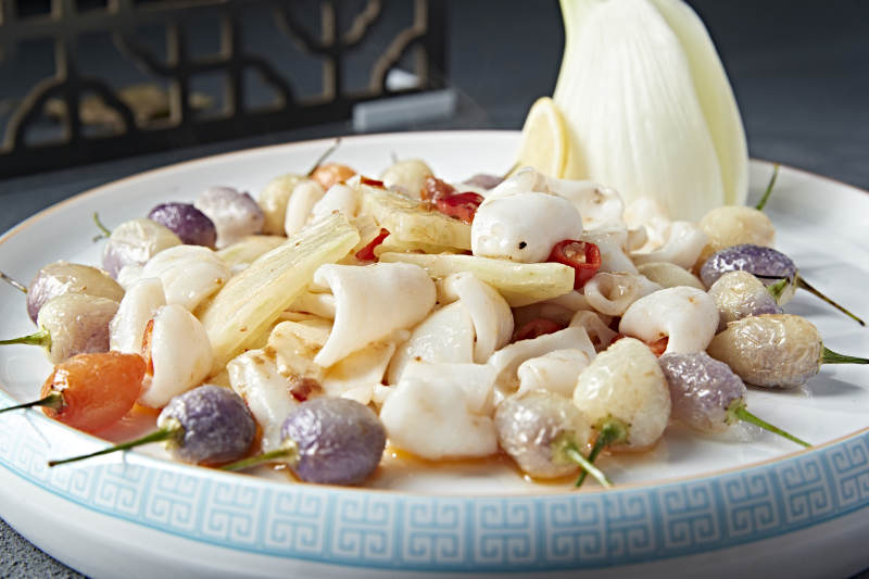 茴香头紫云辣椒烧花枝大鱿鱼身图片