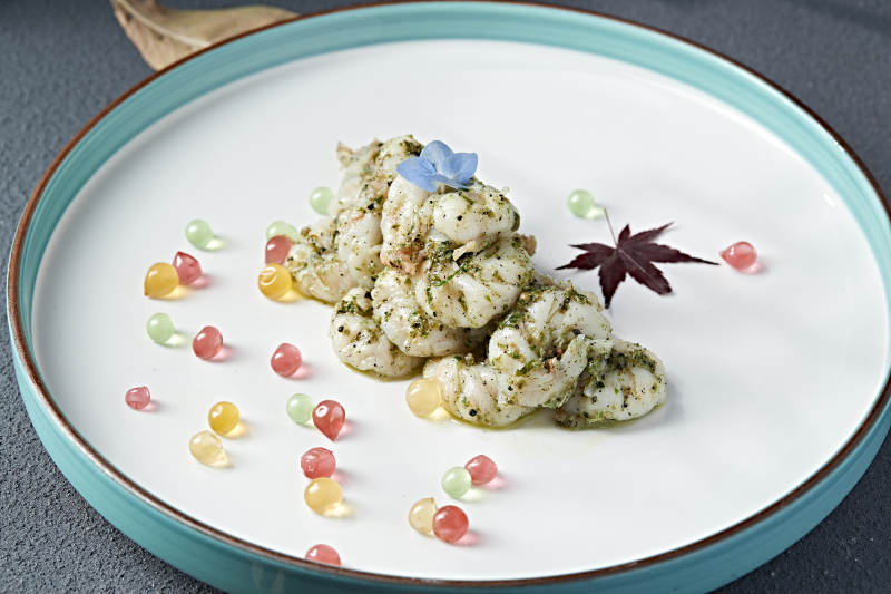 芥蓝青酱大虾仁图片