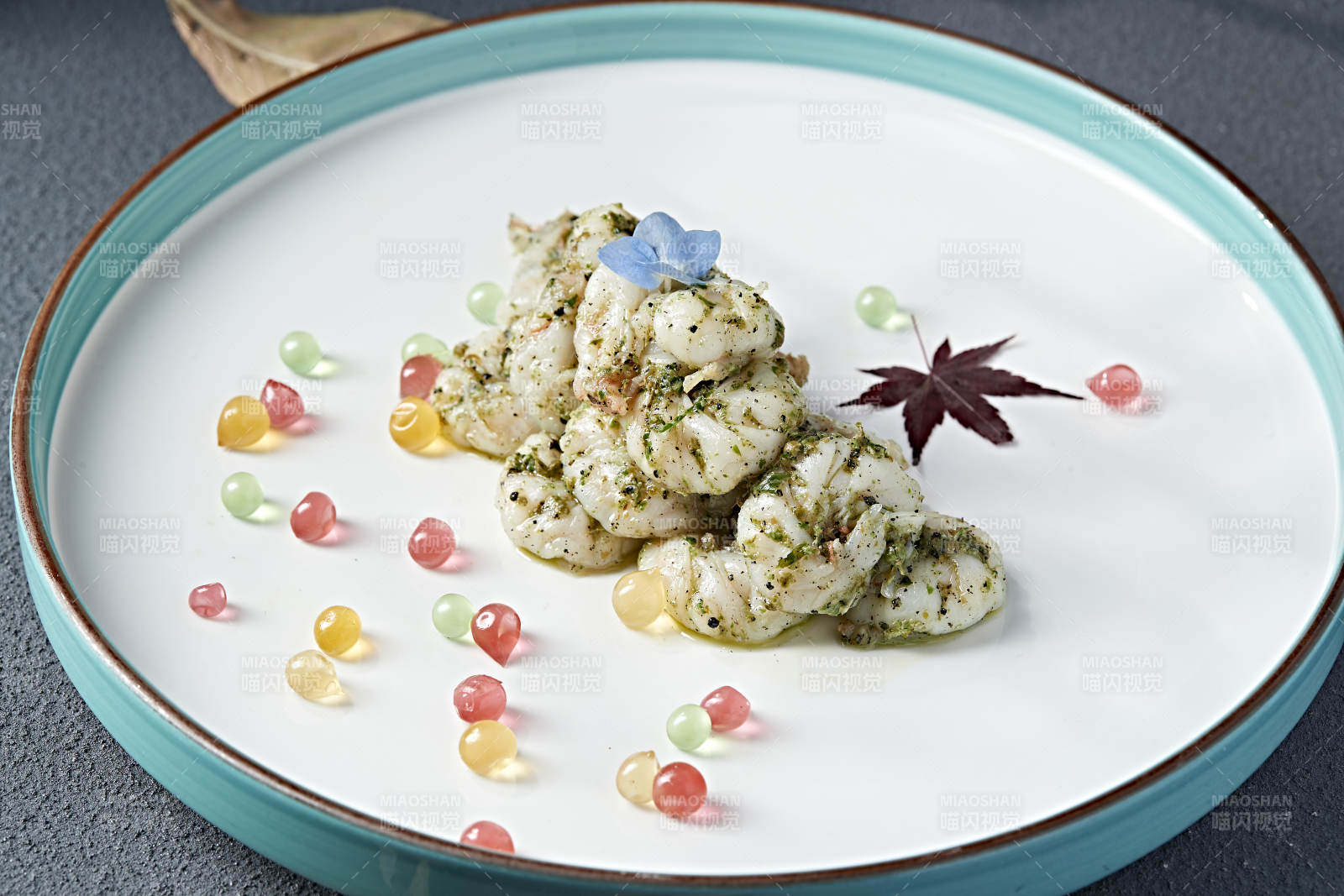 芥蓝青酱大虾仁图片