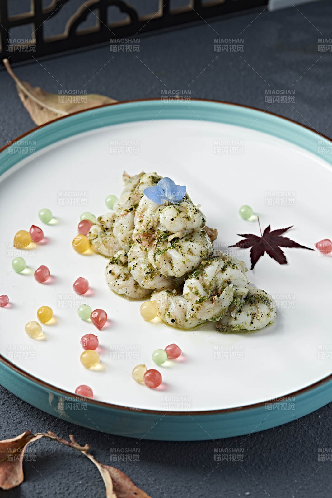 芥蓝青酱大虾仁图片