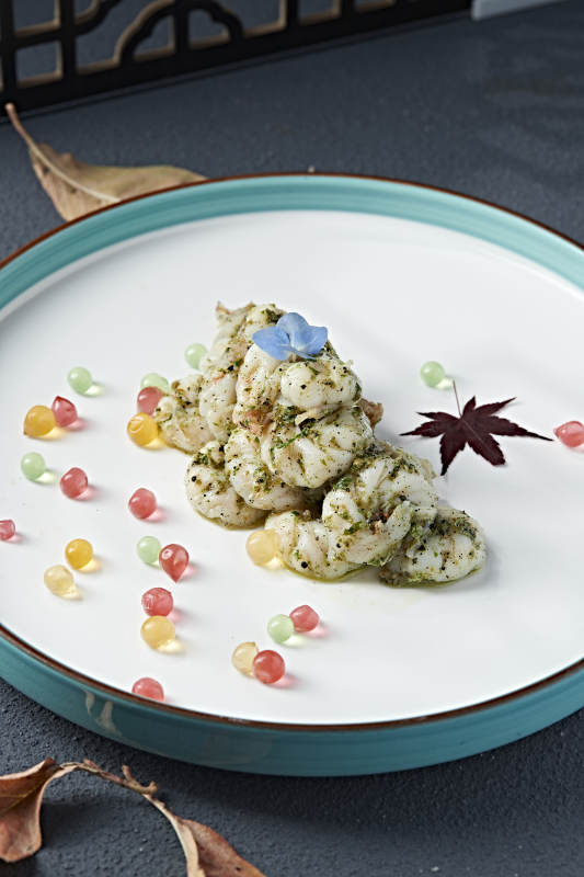 芥蓝青酱大虾仁图片