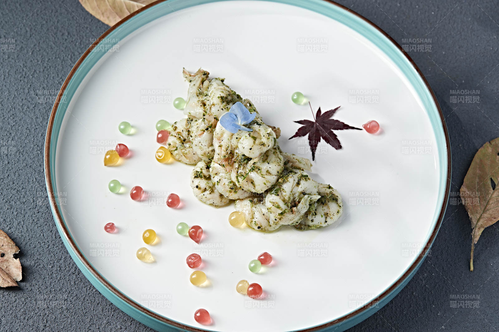 芥蓝青酱大虾仁图片