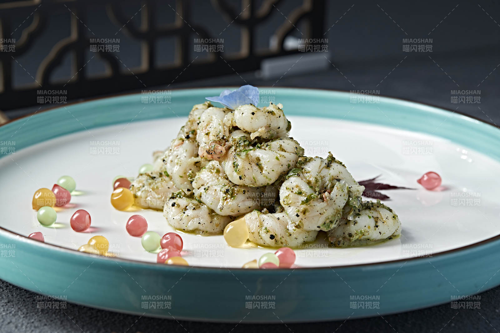 芥蓝青酱大虾仁图片