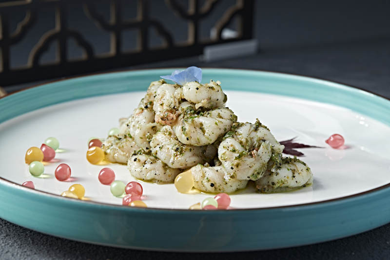芥蓝青酱大虾仁图片