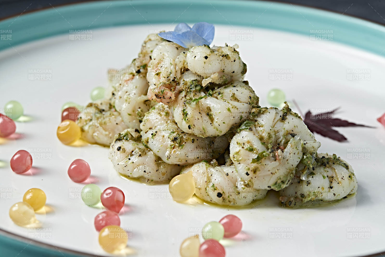 芥蓝青酱大虾仁图片