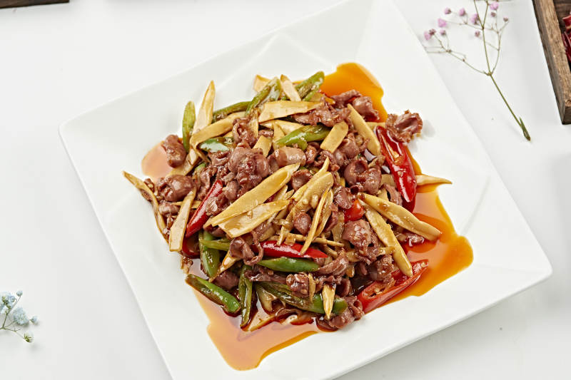 红油嫩笋彩椒炒鸡胗（嫩笋辣炒胗华）图片