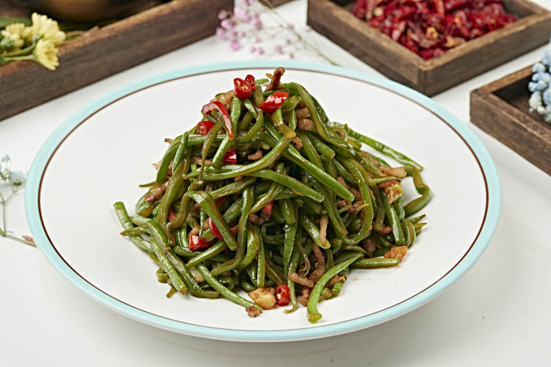 米椒豆角丝炒猪里脊丝图片