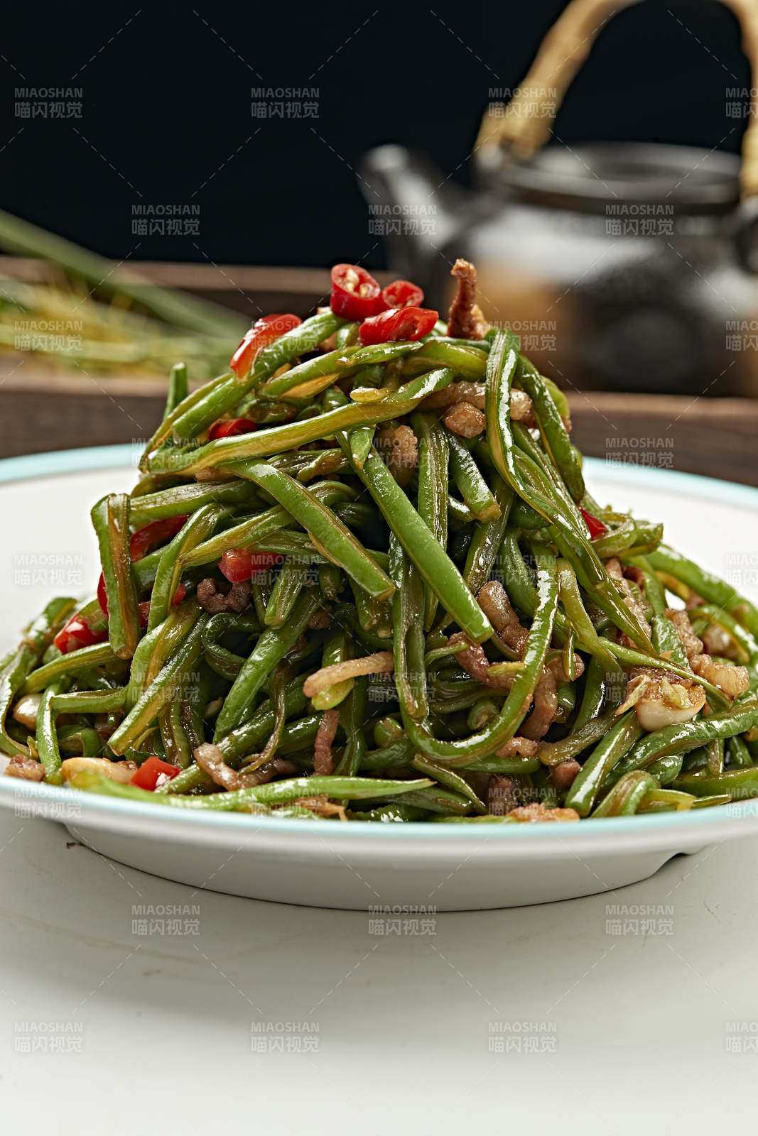 米椒豆角丝炒猪里脊丝图片